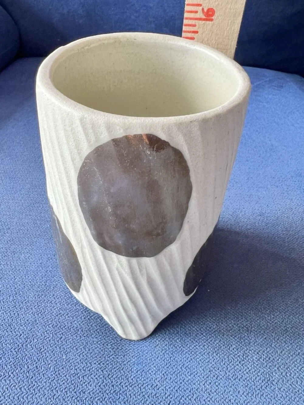 Glowing Arbor Bridget Bodenham Ceramic Flower Vase ANTHROPOLOGIE Cream Gold 6